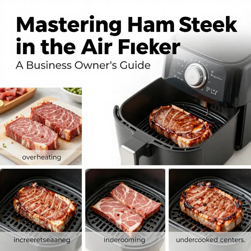 A perfectly heated ham steak ready to serve, showcasing the ideal texture and coloration.