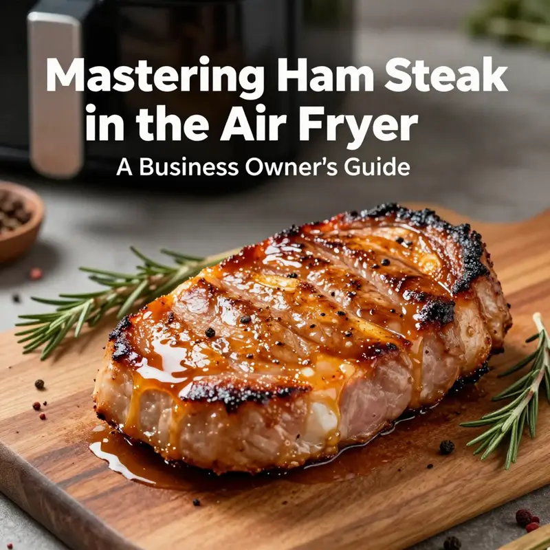 A perfectly heated ham steak ready to serve, showcasing the ideal texture and coloration.