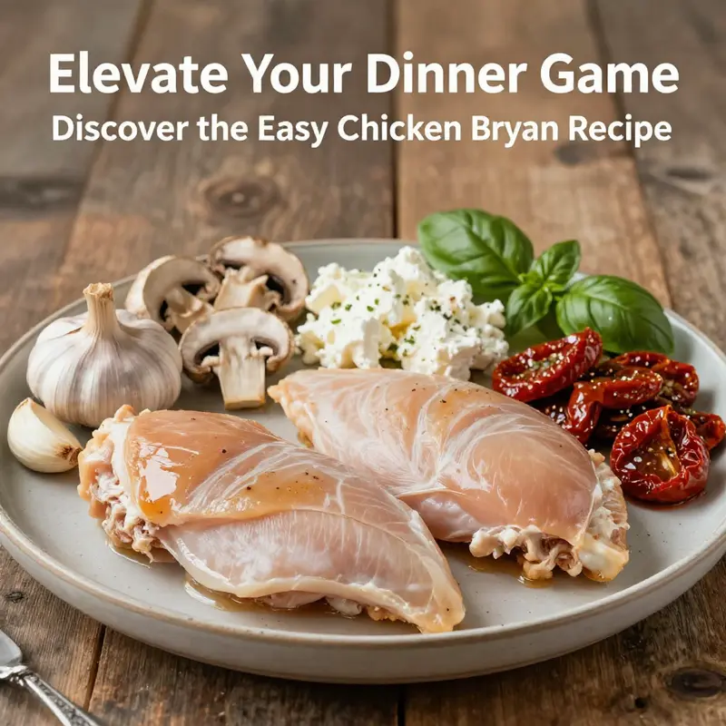 Essential ingredients for preparing the delicious Chicken Bryan recipe.