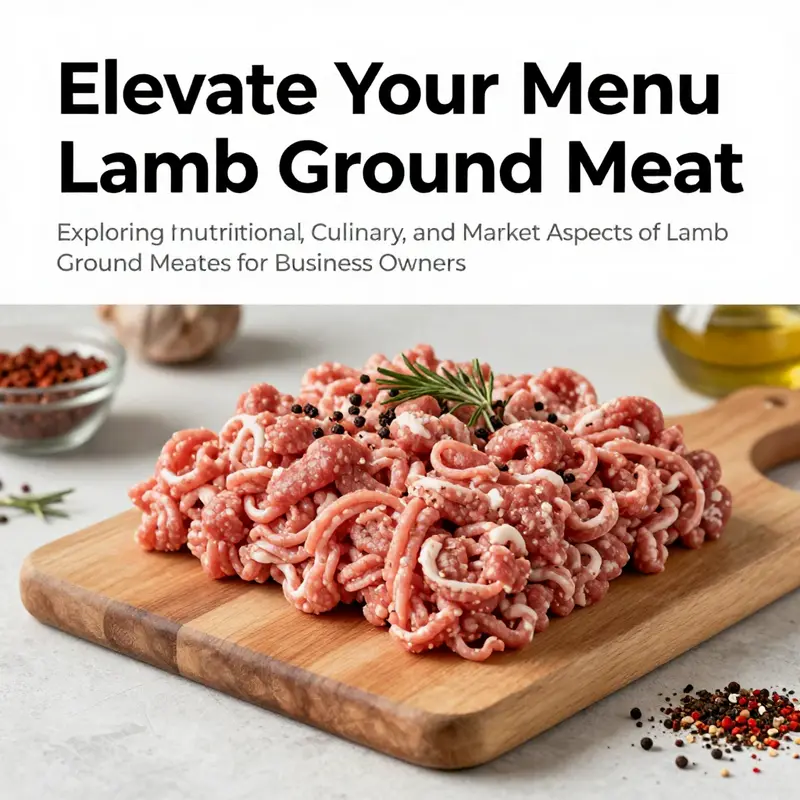 A bright kitchen with raw lamb ground meat and colorful seasonings, showcasing the ingredient's appeal and culinary potential.