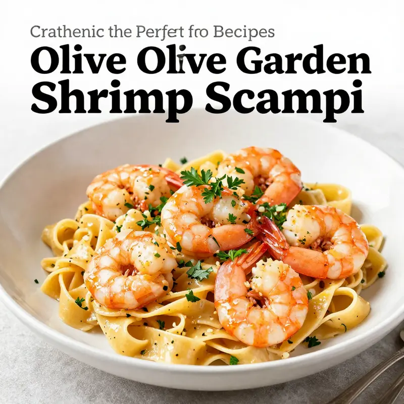 A plate of authentic Olive Garden shrimp scampi showcasing the vibrant shrimp and creamy sauce.