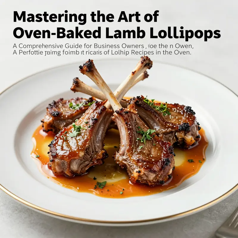 Plated lamb lollipops garnished with herbs and a sauce on an elegant plate, highlighting gourmet presentation.