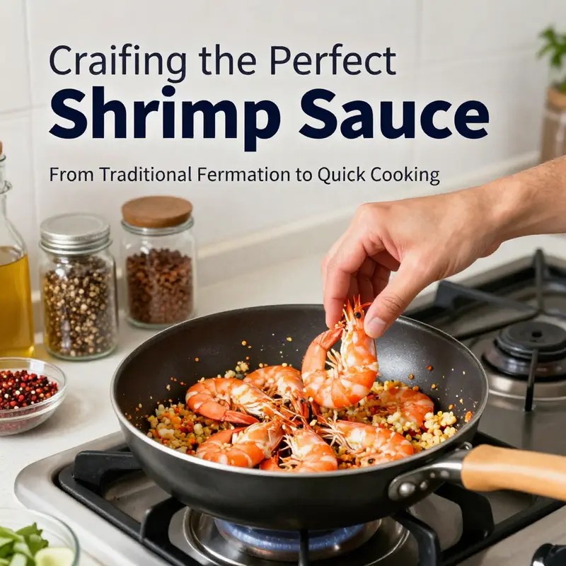 Ingredients for the traditional fermentation method of shrimp sauce.