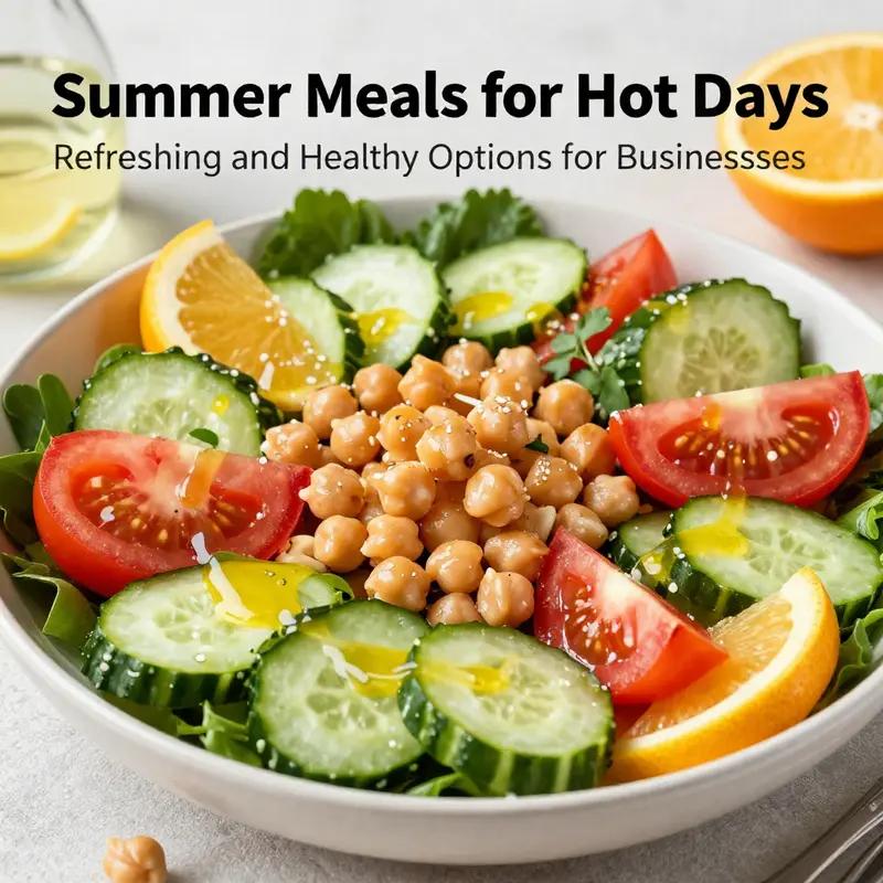 A refreshing cucumber and chickpea salad, ideal for hydration and energy.