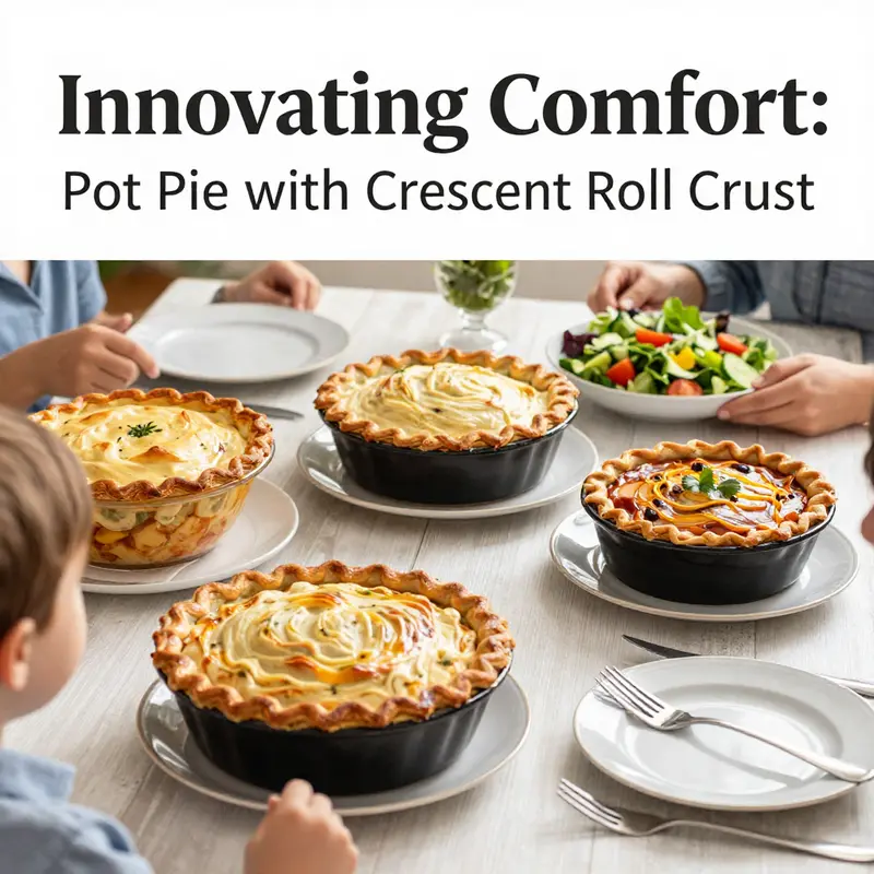 Preparing the ingredients for a pot pie with crescent roll crust.