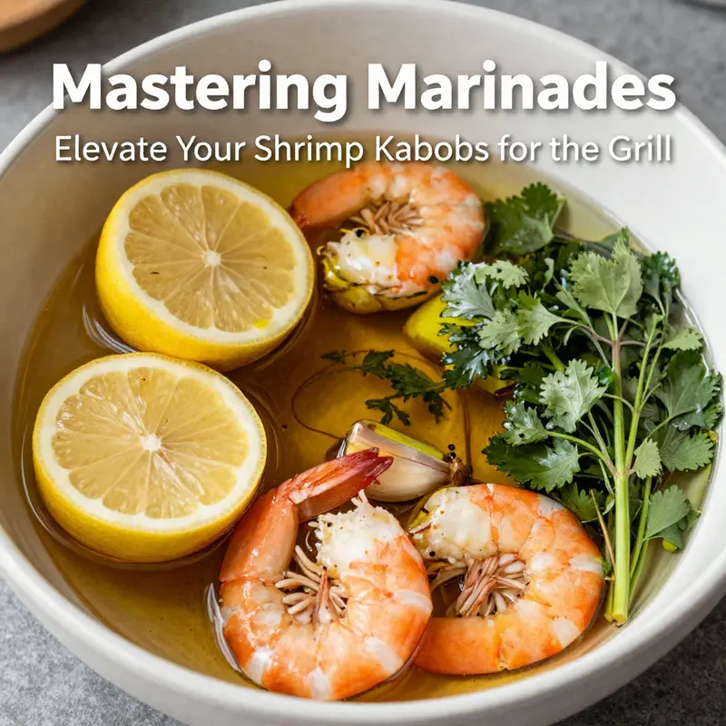 Essential ingredients for a vibrant shrimp kabob marinade, showcasing freshness and flavor.