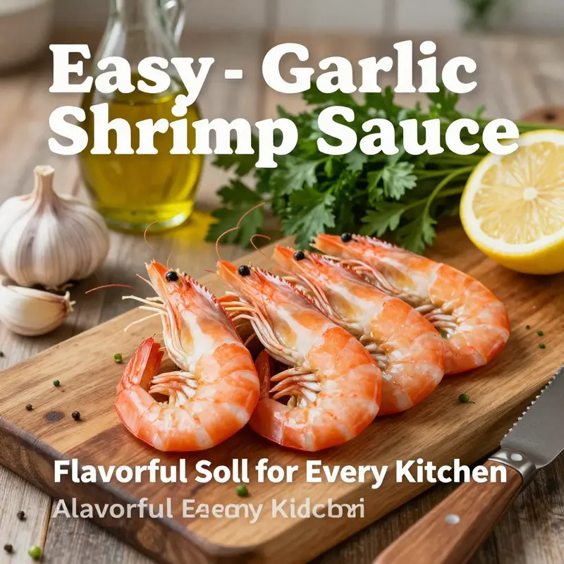 Essential ingredients for an easy garlic shrimp sauce, highlighting freshness and quality.
