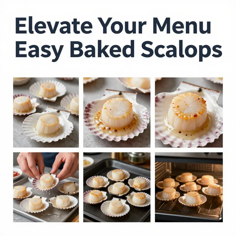 An artistic presentation of baked scallops, showcasing enticing flavor pairings.