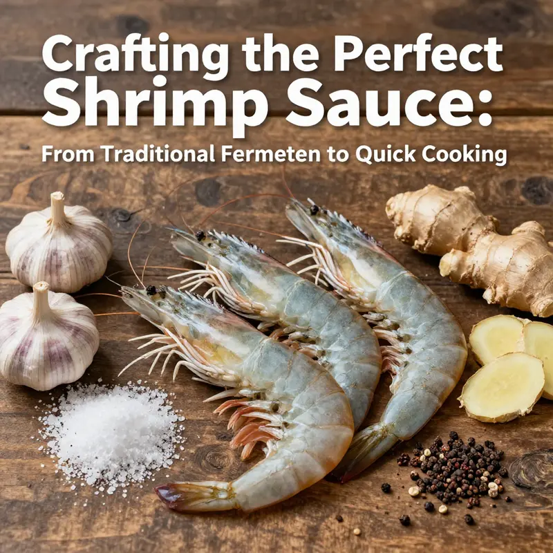 Ingredients for the traditional fermentation method of shrimp sauce.