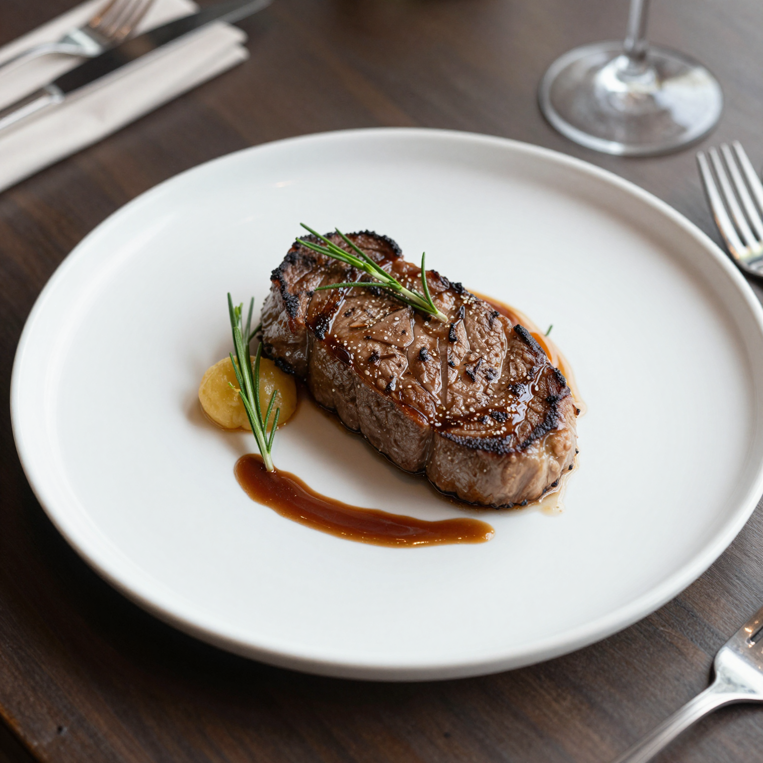 Elegantly Plated Ham Steak