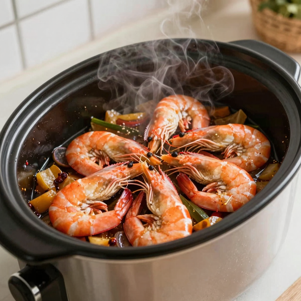 Shrimp Cooking in a Crock Pot
