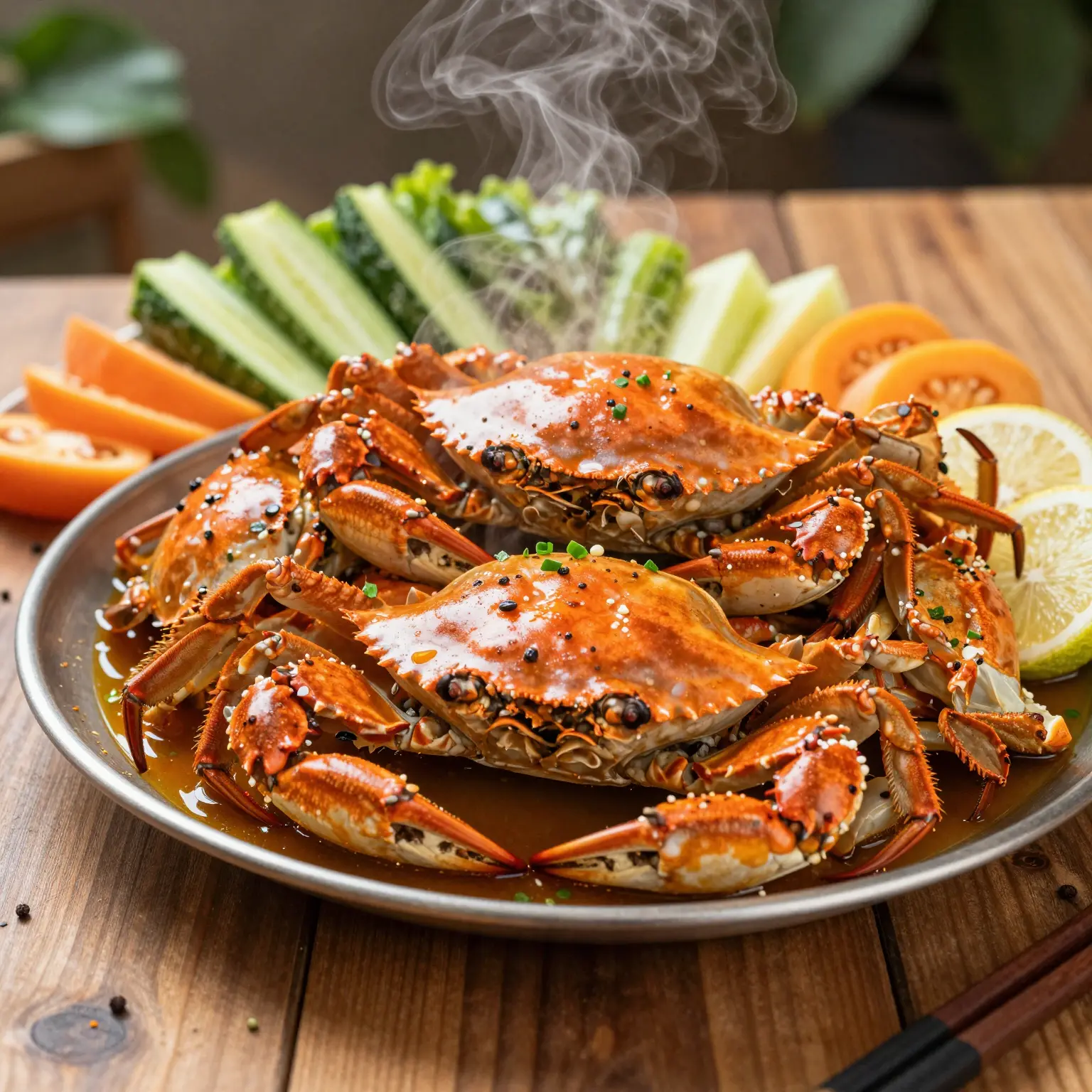 A delicious crab boil presentation